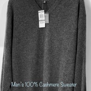 Men’s 100% Cashmere Charcoal Gray Sweater🎉REDUCED